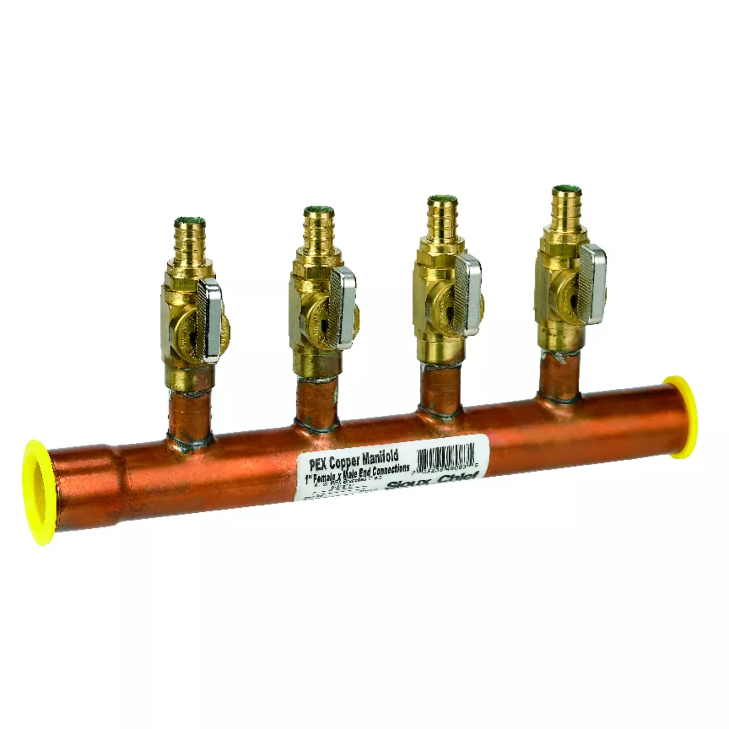 1-in-cts-x-1-in-dia-pex-copper-4-port-manifold-with-valves 1 In. Cts X 1 In. Dia. Pex Copper 4 Port Manifold With Valves