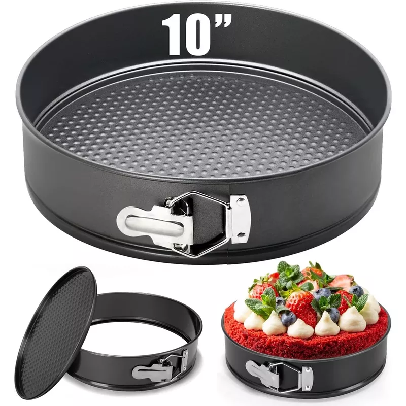 10-inch-springform-pan-baking-pans-round-leakproof-nonstick-removable-bottom-bak 10 Inch Springform Pan Baking Pans Round Leakproof Nonstick Removable Bottom Bakeware for Cake, Cheesecakes, Pizza, and Quiches