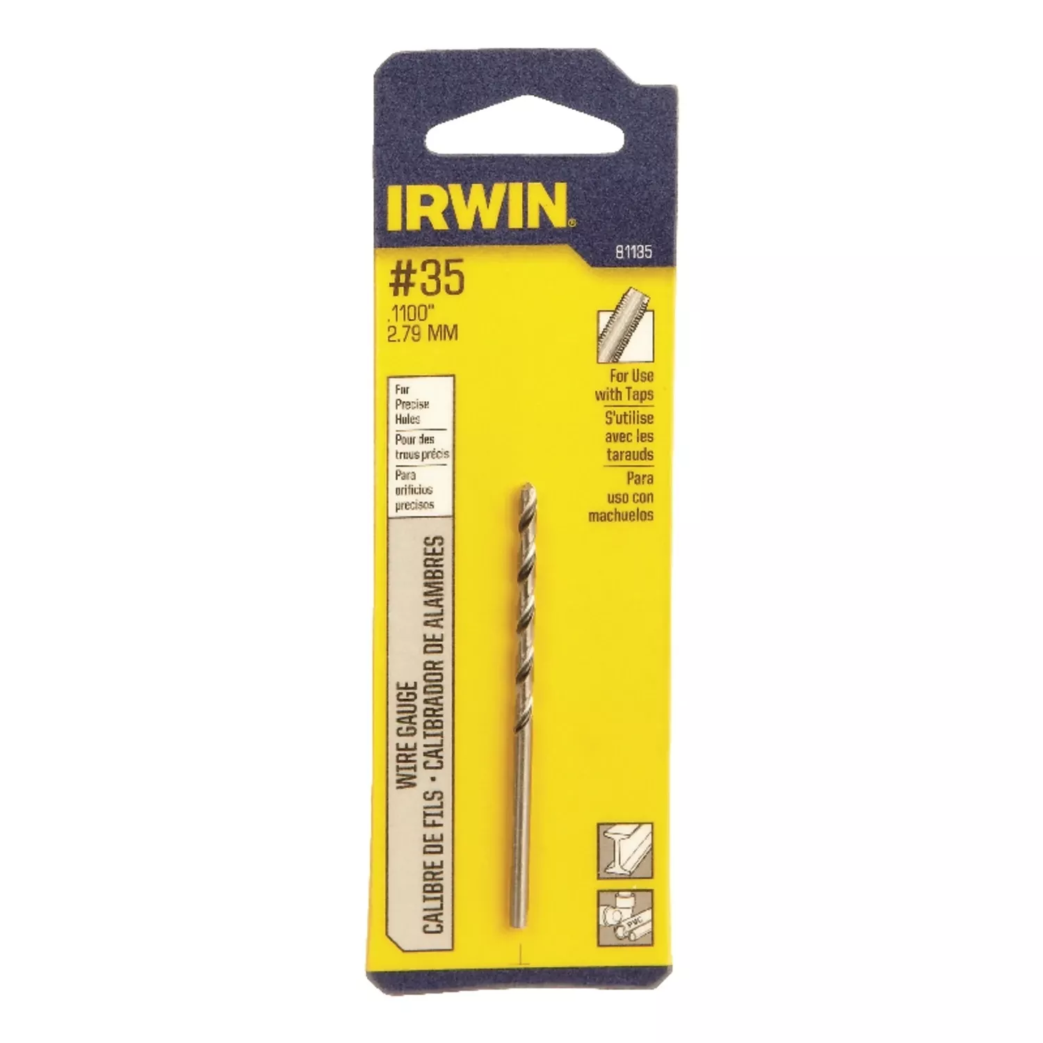 #35 X 2-5/8 In. High Speed Steel Wire Gauge Drill Bit - Individual