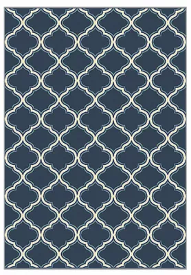**5x7 BLU Trellis Rug**