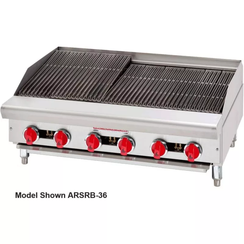 American Range - 60" Stainless Steel Char - Rock Broilers - ARSRB-60