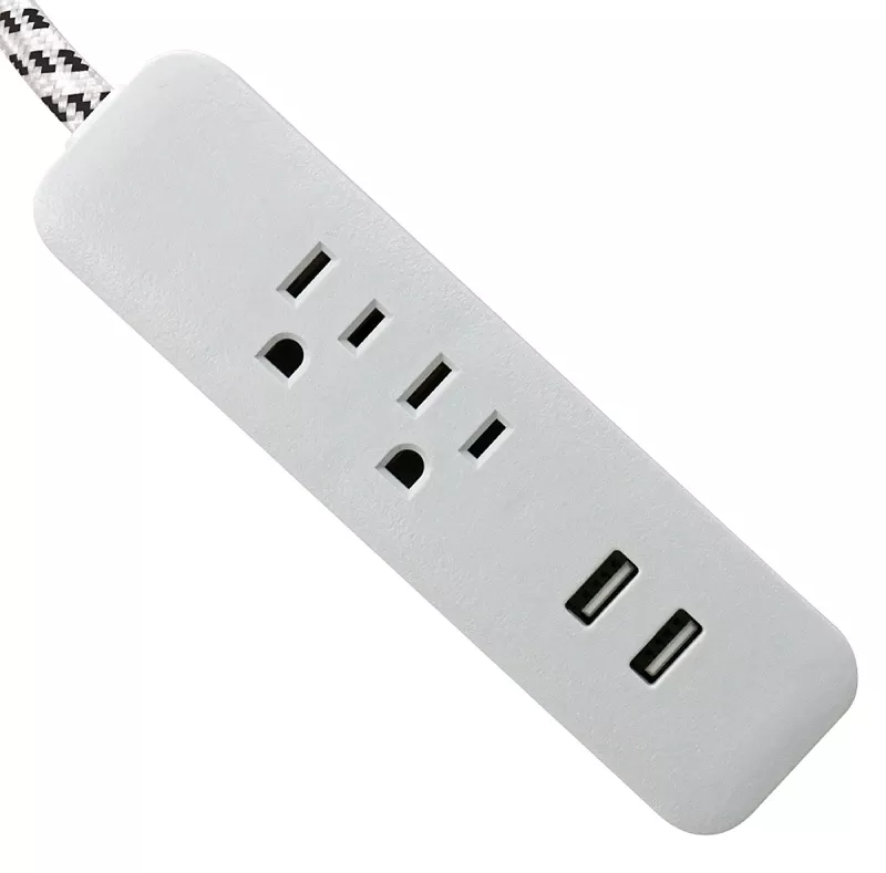 **CORD 2OTLT/2USB PLTNM&WHT 6FT**