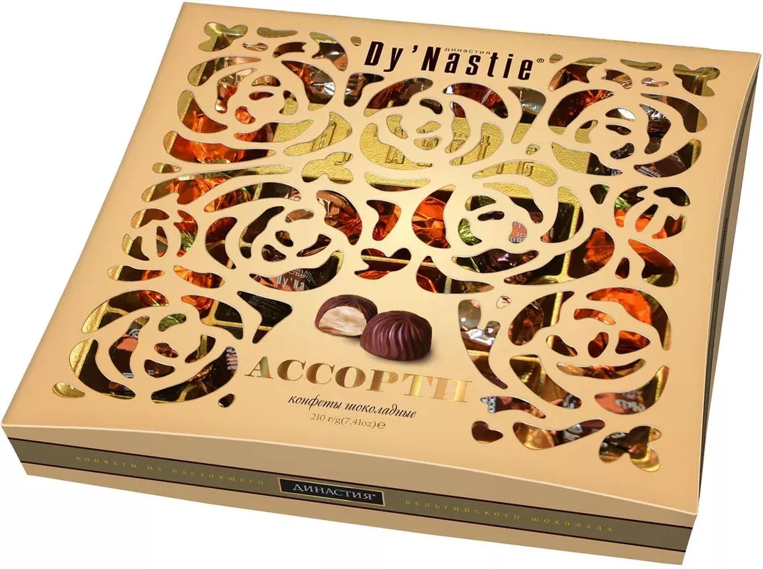 dy-nastie-0-46-210 Ассорти шоколадных конфет с начинкой, Dy’Nastie, 0,46 фунта/ 210 г