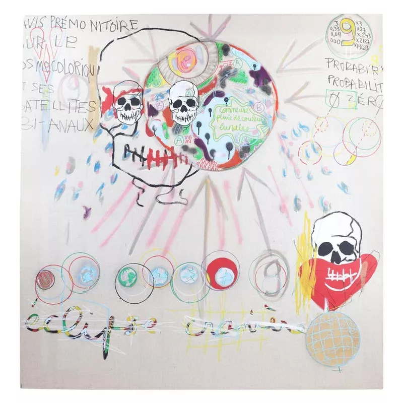 'Eclipse Craniere' Painting on Linen by Fabrice Dupre