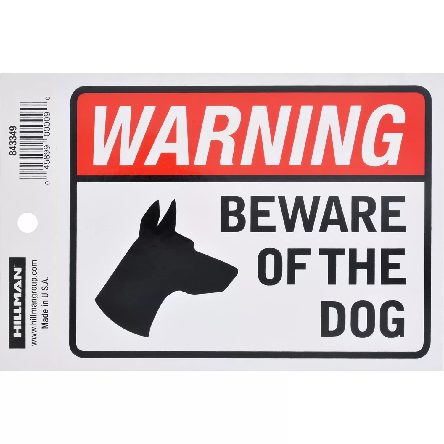 english-white-beware-dog-decal-4-in-h-x-6-in-w-vinyl-sign English White Beware Of Dog Decal 4 In. H X 6 In. W - Vinyl Sign