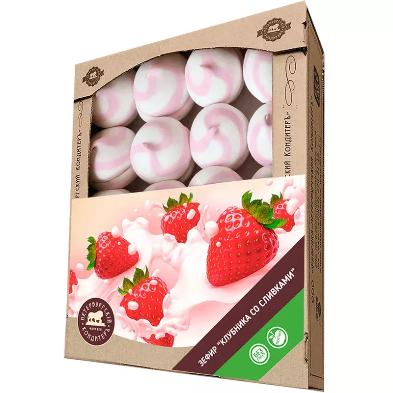 family-pack-1-2-2 Зефир/Зефир со вкусом клубники и сливок FAMILY PACK, Кондитер Санкт-Петербург, 1 кг/ 2,2 фунта