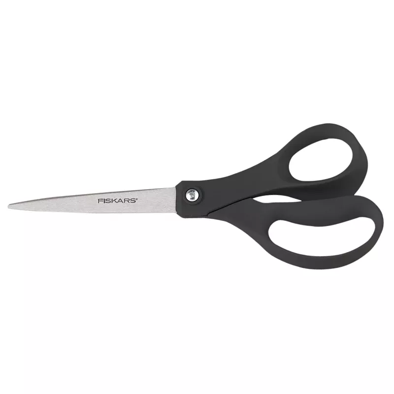 fiskars-1067262-scissors-8-in-oal-3-3-4-in-l-cut-stainless-steel-bl Fiskars 1067262 Scissors, 8 in OAL, 3-3/4 in L Cut, Stainless Steel Bl
