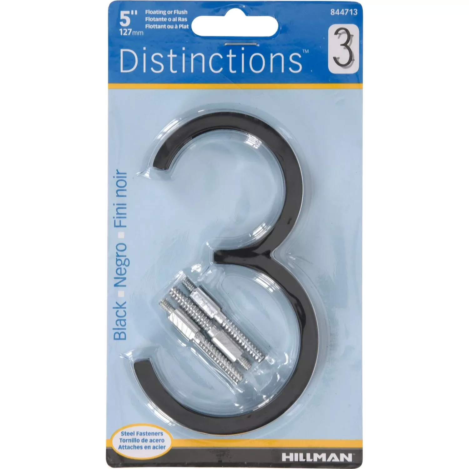 hillman-distinctions-5-in-black-steel-screw-on-number-3-1-pc HILLMAN Distinctions 5 in. Black Steel Screw-On Number 3 1 pc
