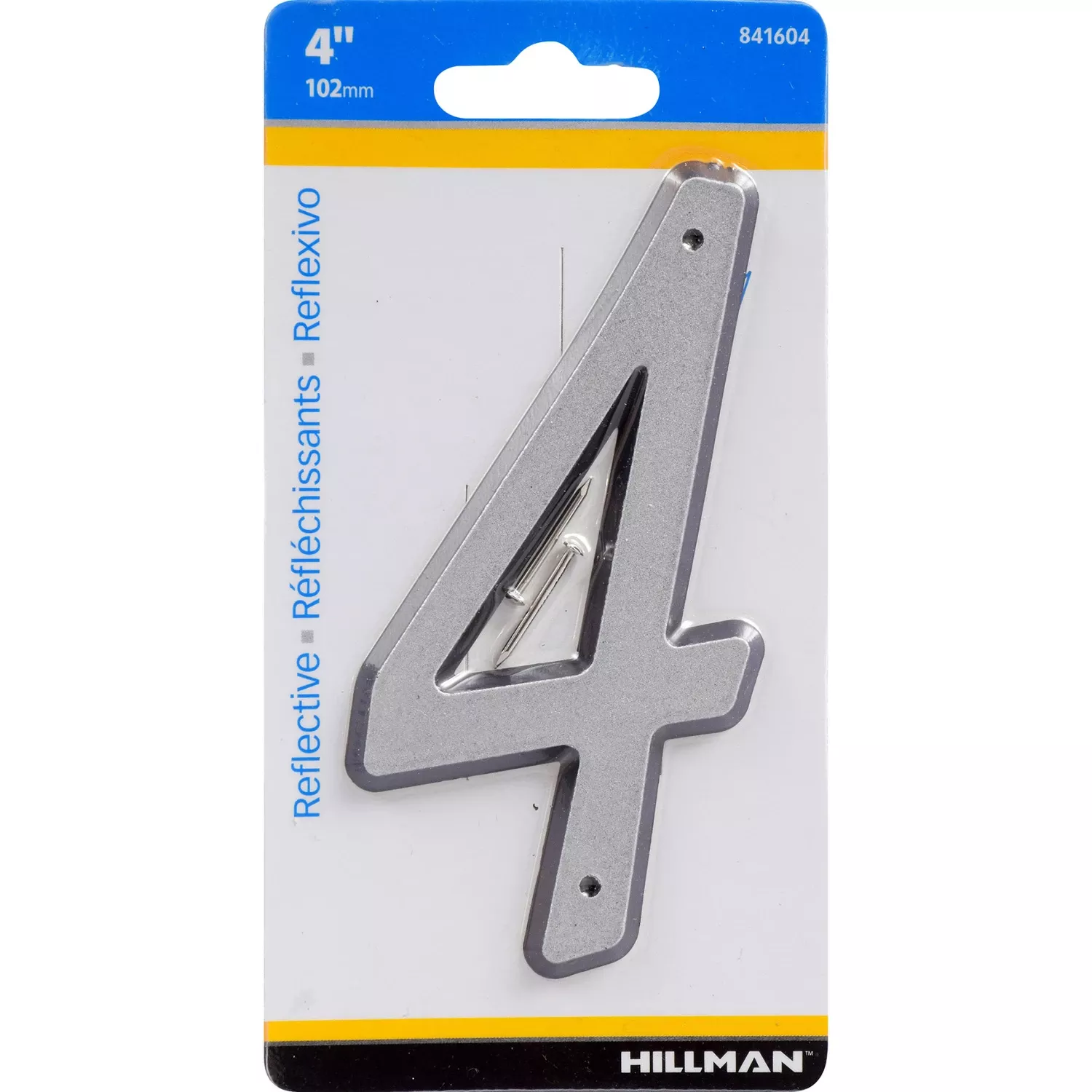 house-address-number-4-nail-on-reflective-plastic-4-in House Address Number 4, Nail-On, Reflective Plastic, 4-In.