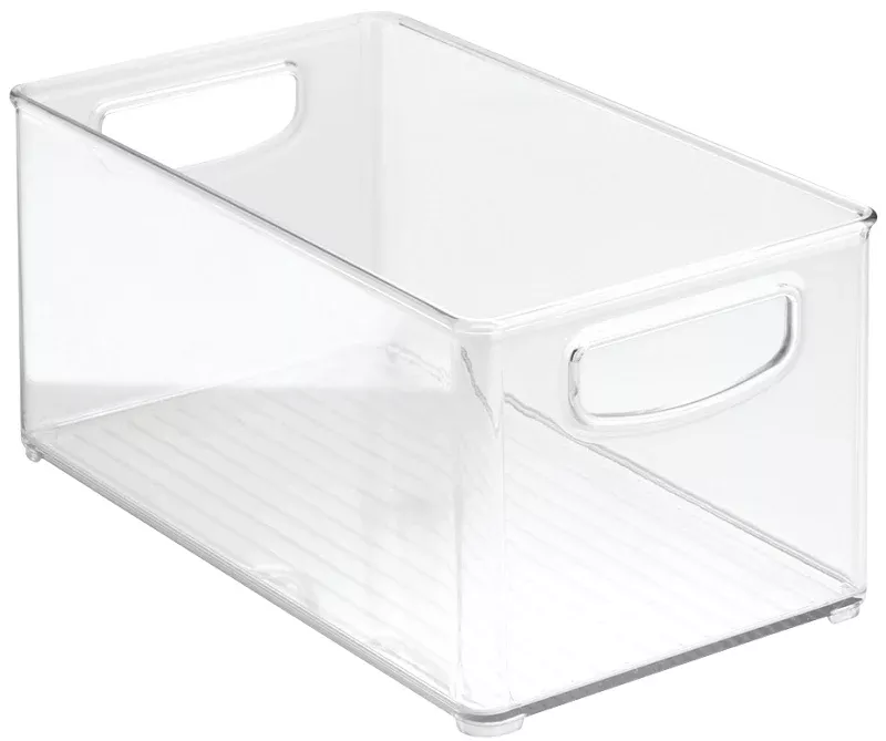 idesign-64530-stackable-kitchen-bin-plastic-clear-6-in-w-5-in-h-1 iDESIGN 64530 Stackable Kitchen Bin, Plastic, Clear, 6 in W, 5 in H, 1