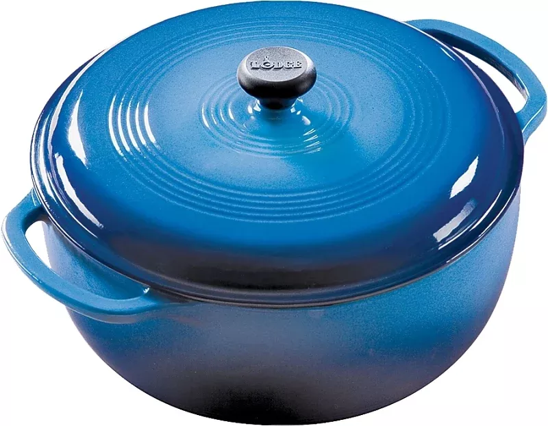 lodge-ec6d33-dutch-oven-6-qt-cast-iron-blue-loop-handle Lodge EC6D33 Dutch Oven, 6 qt, Cast Iron, Blue, Loop Handle