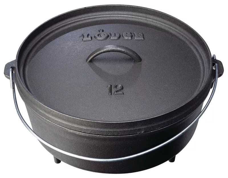 lodge-l12co3-camp-dutch-oven-6-qt-cast-iron-black-bail-handle Lodge L12CO3 Camp Dutch Oven, 6 qt, Cast Iron, Black, Bail Handle