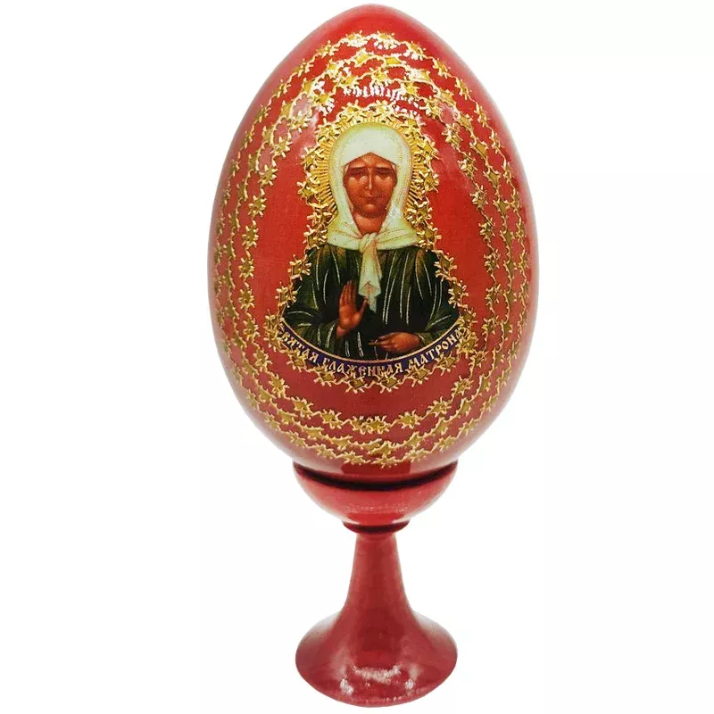 matrona-moscow-russian-icon-wooden-easter-egg “Matrona of Moscow” Russian Icon Wooden Easter Egg