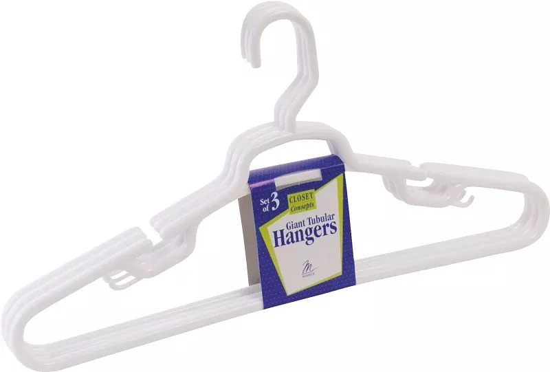 merrick-c84311-gh-tubular-hanger-plastic-white-pack-12 Merrick C84311-GH Tubular Hanger, Plastic, White, Pack of 12