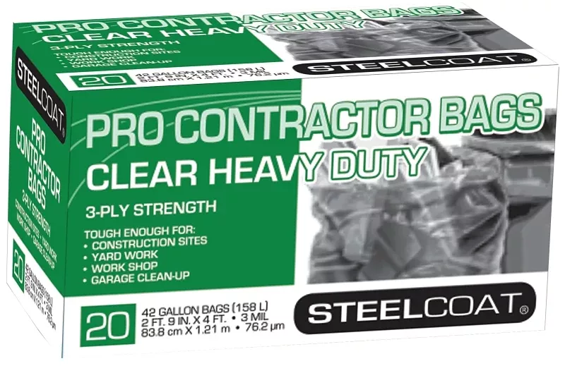 petoskey-plastics-fg-p9934-51-pro-contractor-bag-42-gal-clear Petoskey Plastics FG-P9934-51 Pro Contractor Bag, 42 gal, Clear
