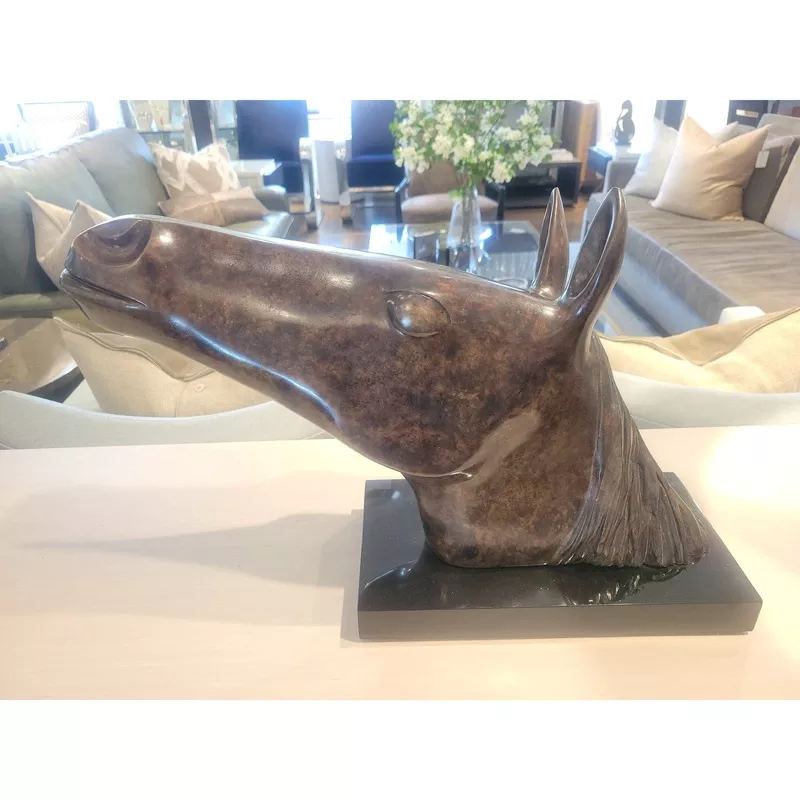 'Stallion I' Bronze Sculpture on Marble Base Ed. 2/9 by Robert L. Hooke Brown