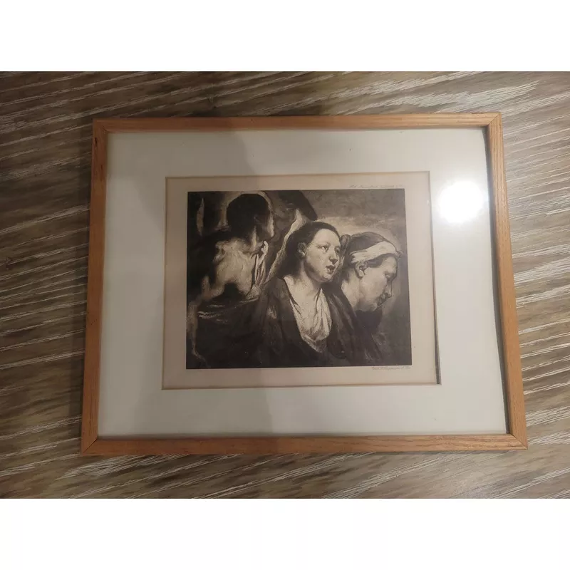 two-women-warrior-b-w-print-by-jacob-jordaens 'Two Women and a Warrior' B&W Print by Jacob Jordaens