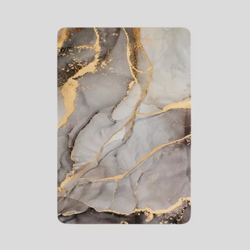 Velanor Marble Bath Mat Non Slip Rubber Backed Absorbent Quick Dry Bathroom Floor Rug