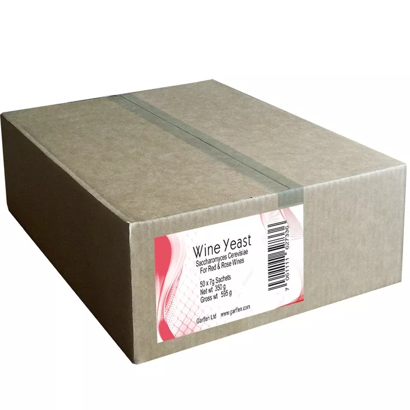 Wine Yeast 7g Saccharomyces Cerevisiae Red & Rose Wines, 50 sachets/box