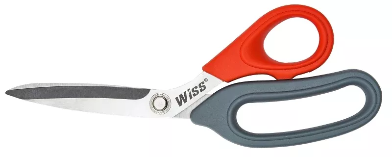 Wiss W812S Household Scissor, 8-1/2 in OAL, 3-1/2 in L Cut, Gray/Red H