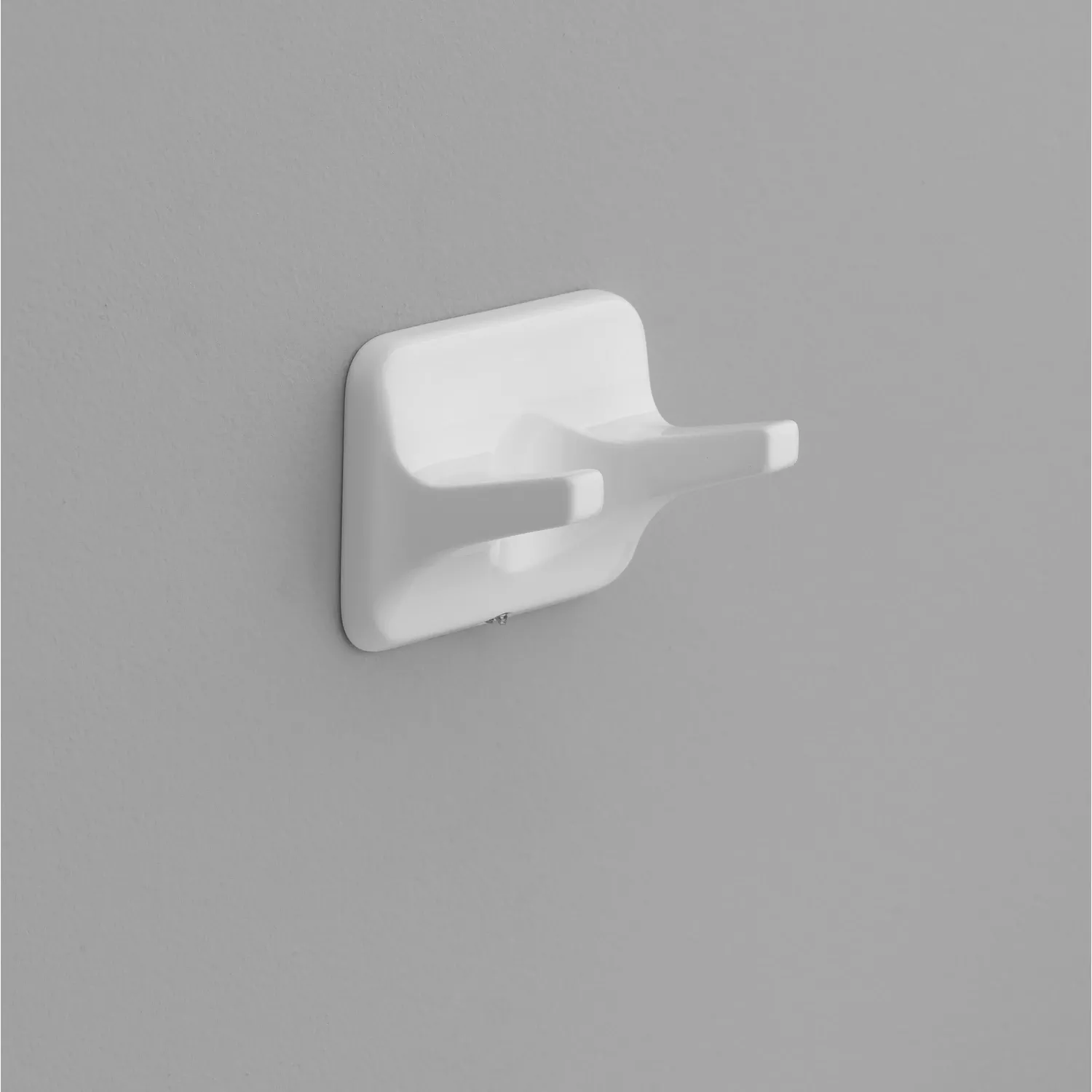 zinc-plated-white-double-robe-hook-model-297-030607-ob Zinc Plated White Double Robe Hook - Model 297-030607-ob