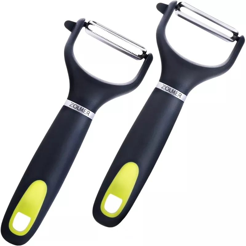 zolmer-premium-y-peelers-kitchen-with-smooth-serrated-blades-2-set-extra-sharp-v ZOLMER Premium Y Peelers for kitchen with Smooth and Serrated Blades 2 Set - Extra Sharp Vegetable Peelers with Ergonomic Handle - Dishwasher Safe - Potato peelers, Fruit peeler and more
